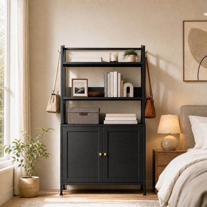 Armoire de rangement en métal, double fermeture magnétique silencieuse pour animaux de compagnie.