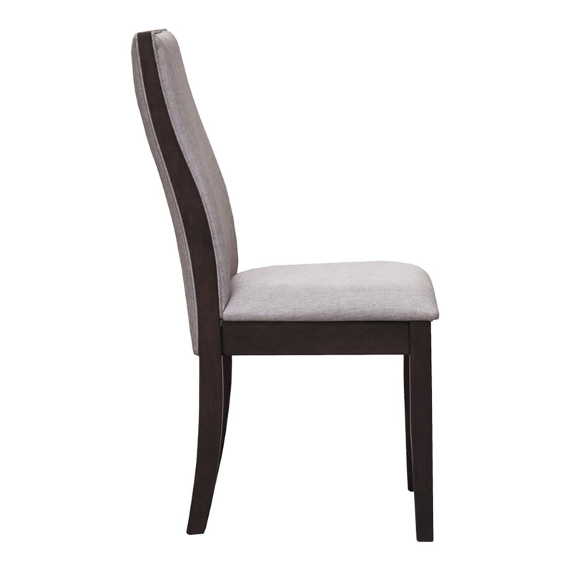 Finition des chaises de salle à manger de 2, tissu recouvert de tissu taupe, dossier ergonomique pour un moment agréable, siège d'une hauteur de 19,5 po en tissu taupe, dossier confortable