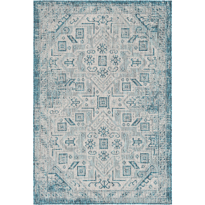 Tapis d'extérieur couleur bleu, Rectangle 5 pi 3 po x 7 pi 10 po
