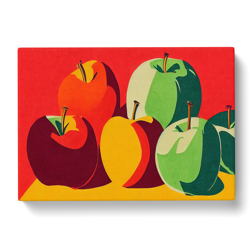 Pop Art Apple Fruit Vol.2 Abstract - Wrapped Canvas, 35cm H x 50cm W x 3cm D