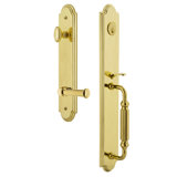 Arc Handleset with Deadbolt and Georgetown Door Lever and Rosette
