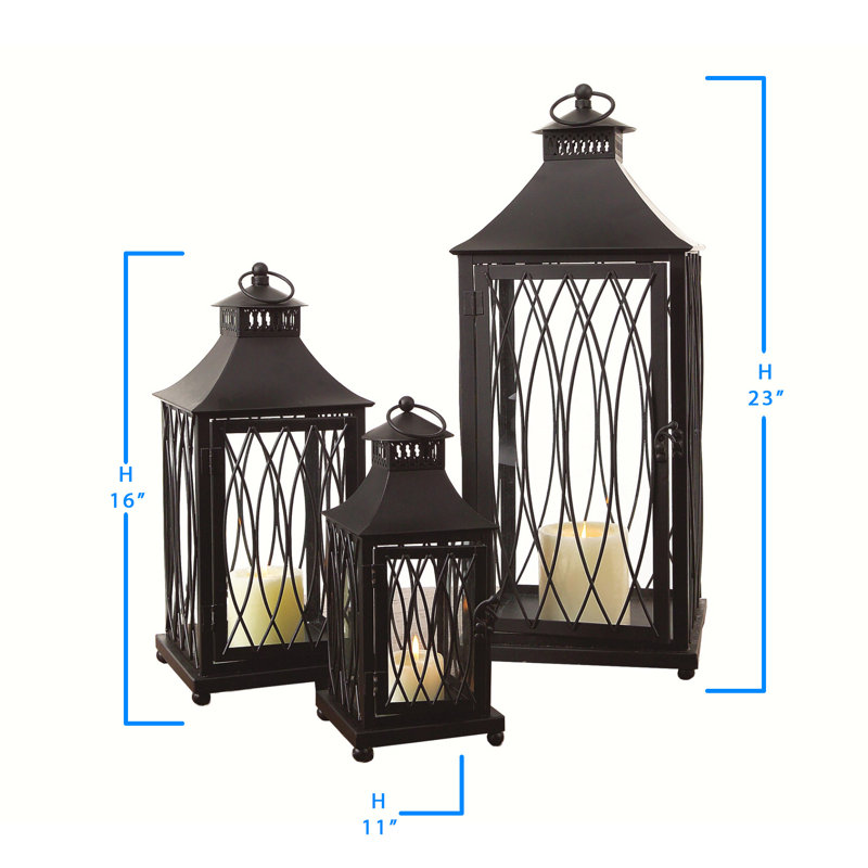 3 Piece Metal Lantern Set