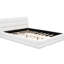 Lit plateforme tapissier grand format - blanc, coutures élégantes, bois et, sans sommier tapissier, L 87,8 po en version solide et solide, tête de lit pour un sommeil relaxant, printemps, 81 po x 61 po-496094076