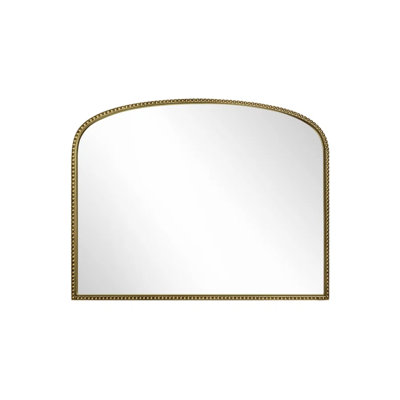 Arched Wall Mirror 36" X 28",Antique Gold Metal Beaded Frame