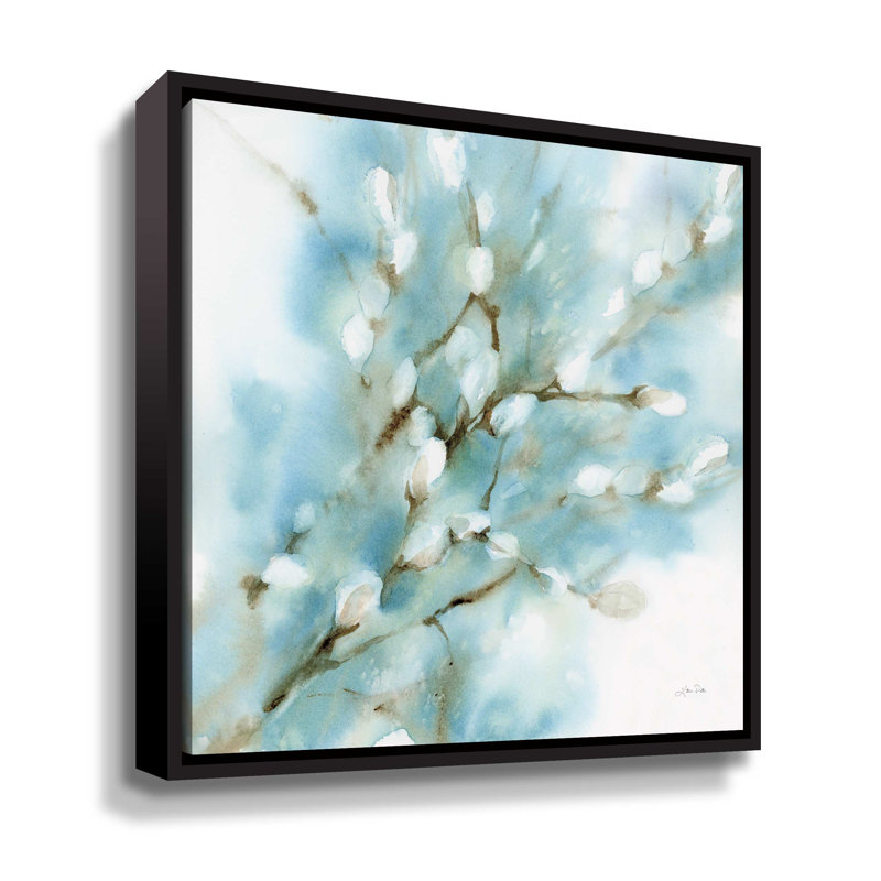 Poussin de saule - peinture sur toile, Toile encadrée noire, H 36 po x l 36 po x P 2 po