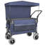 Chariot pliant multifonctionnel avec chariot pivotant et poussoir avec poignée rotative et auvent, pneus de plage de 9 po x 4 po pour le camping et la plage, capacité de charge de 480 lb, grande capacité de transport de 300 L, d'épicerie, pour l'extérieur-127378990