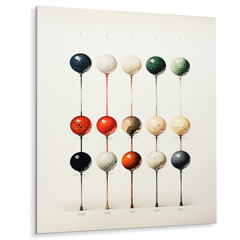 Minimalisme Golf Tees IV - décoration murale en métal Golf, H 20 po x l 12 po