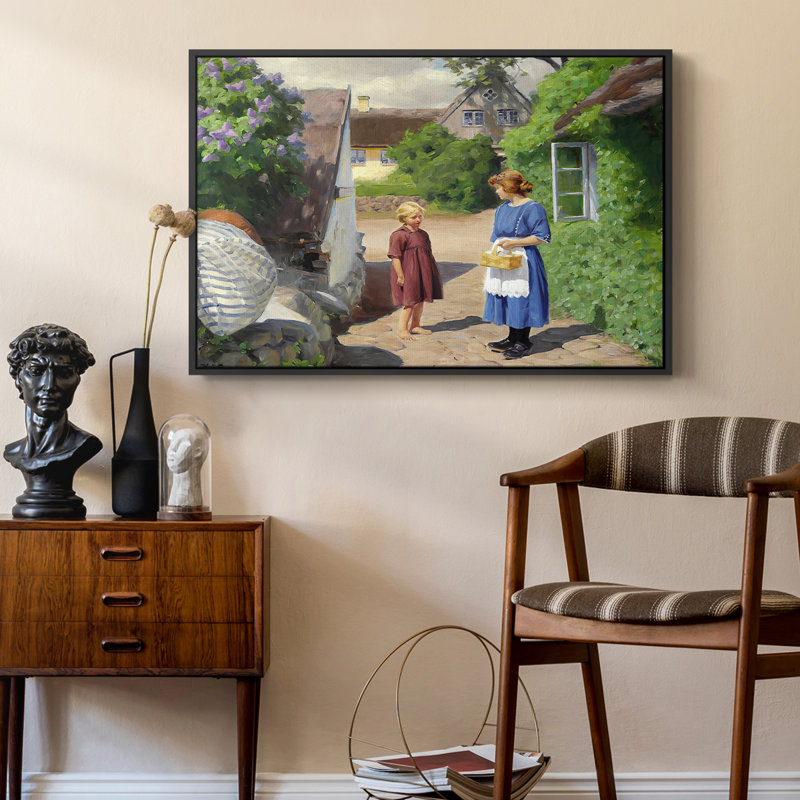 «Summer Day in Jyllinge», 1922 - Hans Andersen Brendekilde, toile tendue avec châssis, 24 po x 36 po, Noir