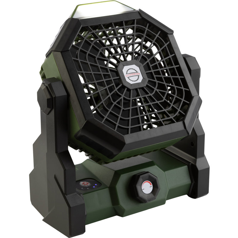 Wakeman Outdoors Camping Fan with Tent Light - Rechargeable Battery Operated Portable Fan - Camping Essentials for Tenting