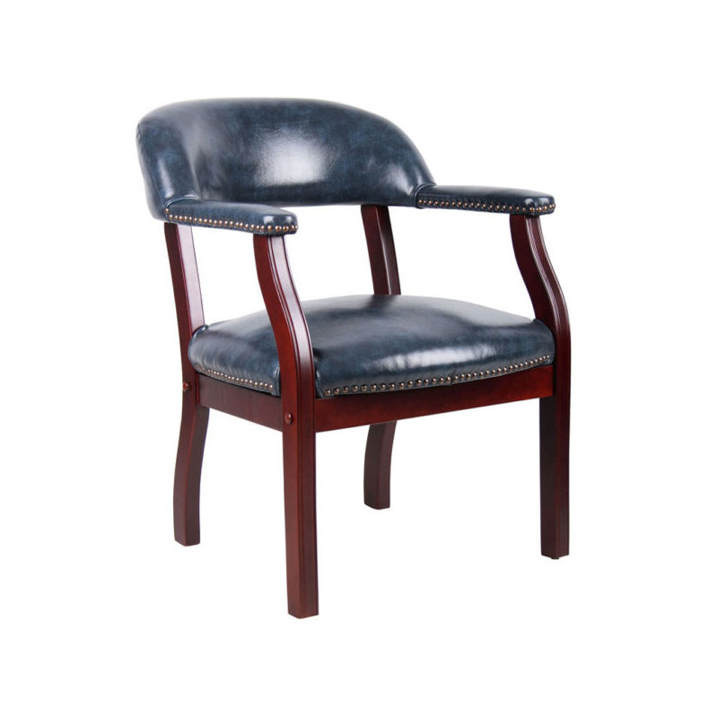 Reception Chair with Manufactured Wood Frame, No, Blue