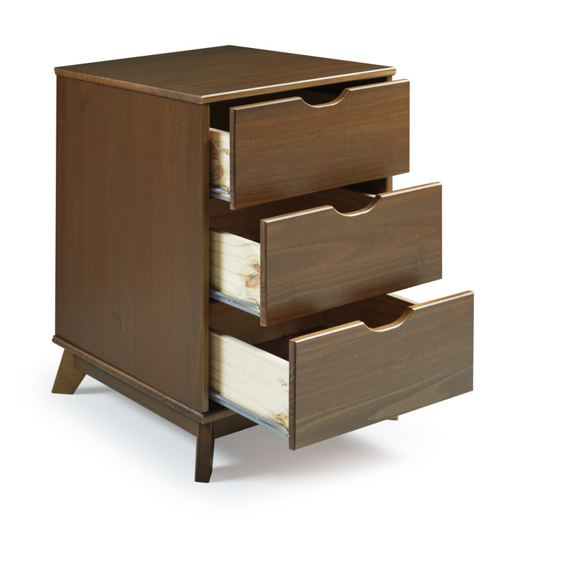 Marialana 19.3'' W Solid Wood Nightstand, Walnut