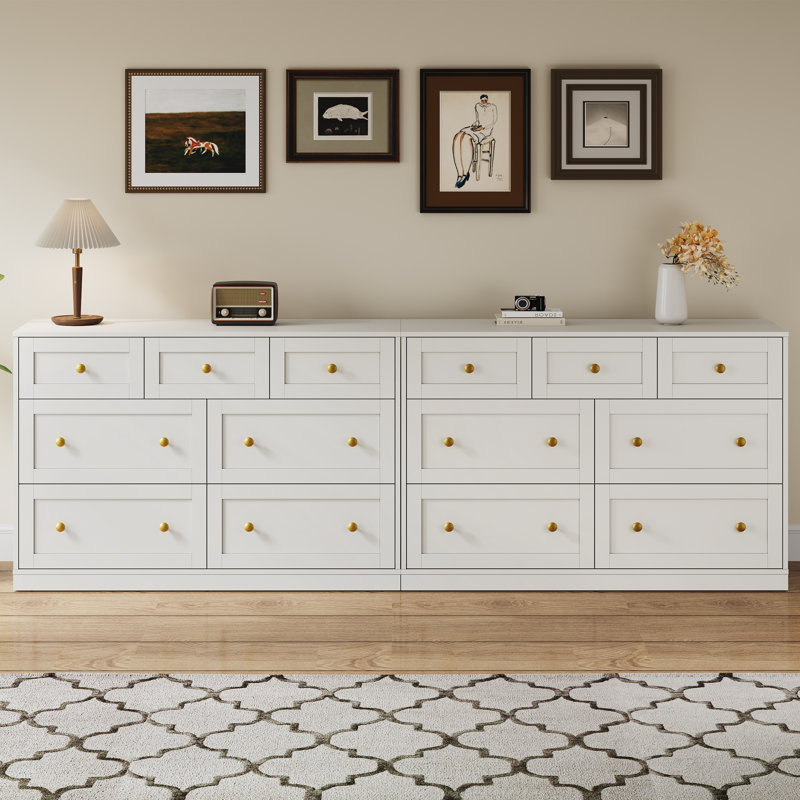 Commode 7 tiroirs pour chambre à coucher, Blanc
