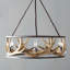 Lustre en acier et résine, 6 lumières, 66 cm de hauteur, 6 lumières, motif bois de cerf, douille E12 60W, chaîne de 1,8 m.