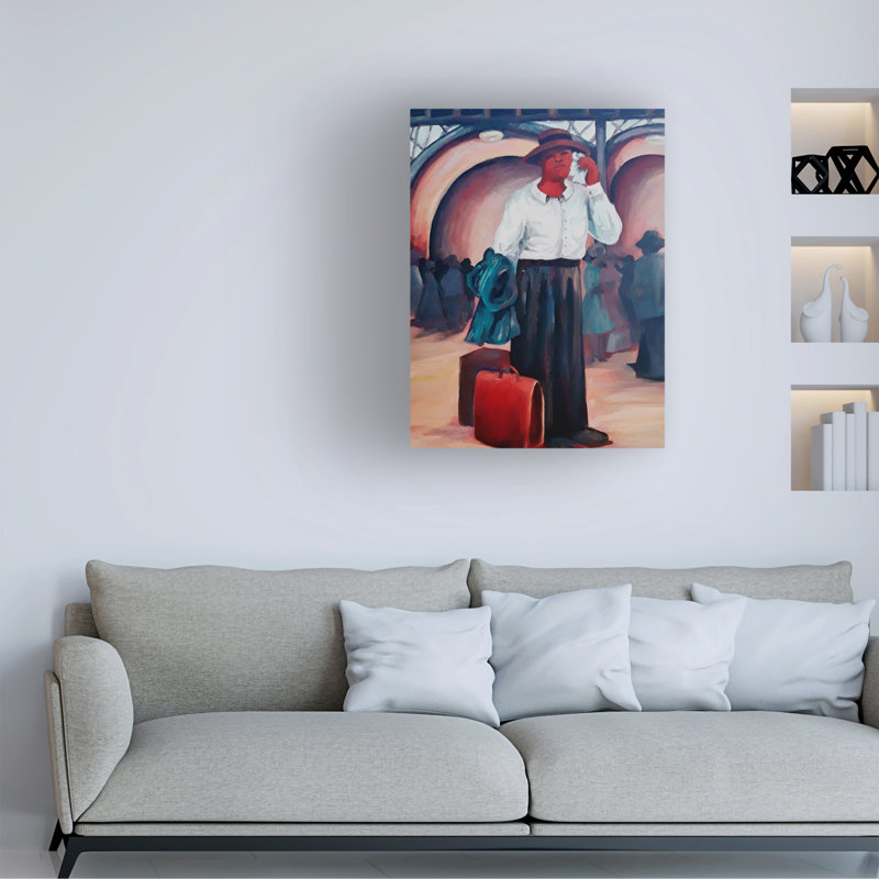 "Man On A Train", reproduction sur toile, H 32 po x l 24 po