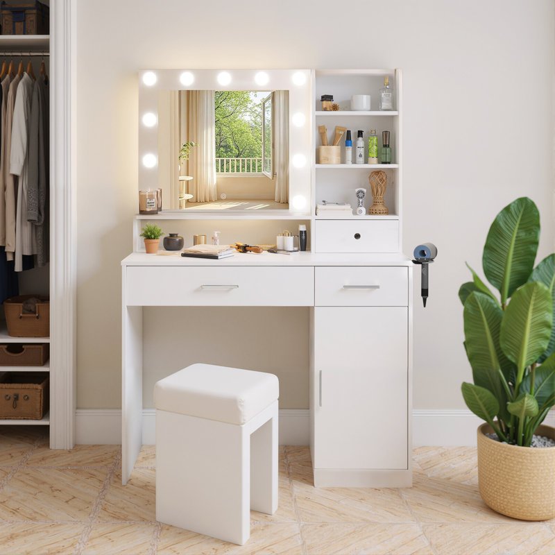 Vanity Makeup Desk With LED Light