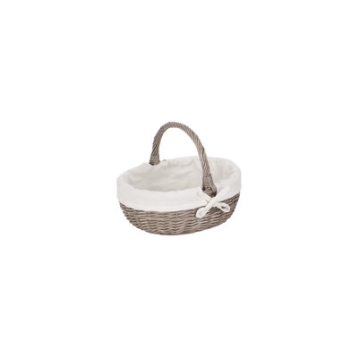 Wicker Lined Bathroom Shopper Basket