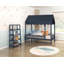 Lit plateforme en bois avec auvent en tissu-1314771800