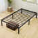 Lutherville 14'' Black Metal Platform Bed Frame With Steel Slat Support, No Box Spring Needed