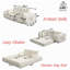 Canapé-lit pliant rembourré de mousse 3 en 1 l 78,7 po x P 43,3 po x H 23 po Lazy Sofa