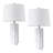 22.5in White Modern Bubble Ceramic Table Lamps with White Shades