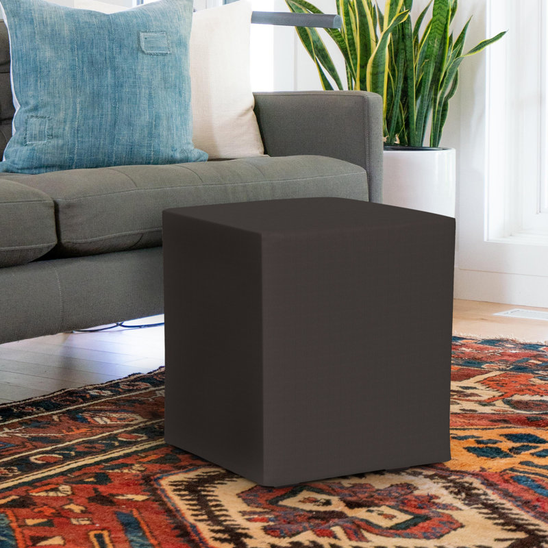 Repose-pieds d'extérieur avec coussin Sunbrella Azael, Acrylique Sunbrella® - Gris anthracite marin
