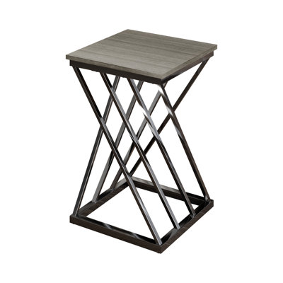 3 Pcs Metal Coffee Table Set In Grey