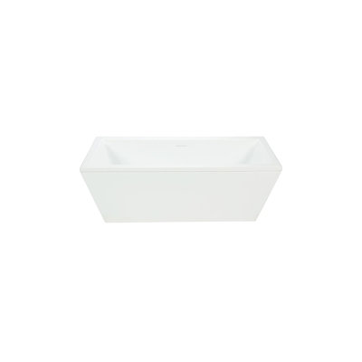 Baignoire carrée autoportante 66 po Bailey-66-II en blanc brillant