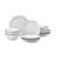 French Perle White 12-Piece Dinnerware Set