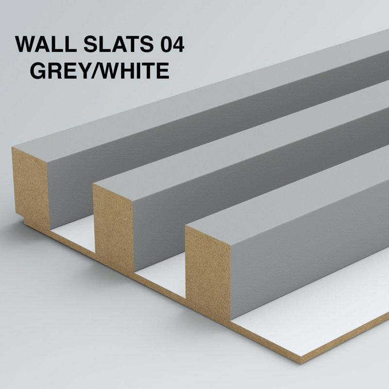 Decorative Wooden Wall Panels 88 x240cm, Grey/White