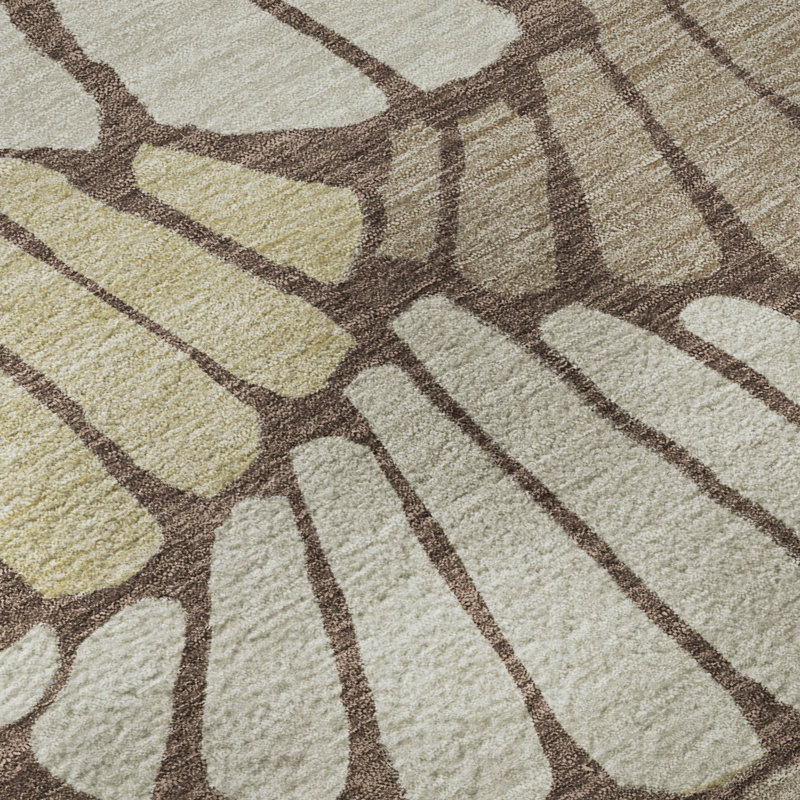 Tapis floral lavable à la machine de qualité supérieure Mayfield AMF2384, Chocolat, 10 pi x 14 pi