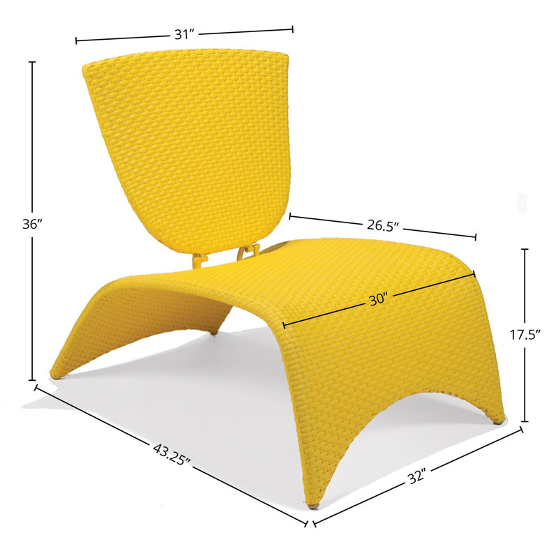 Malibu Nest Lounge Chair with Folding Back, Yellow