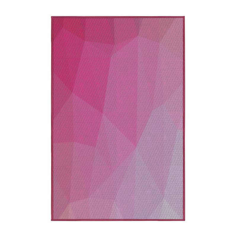 Tapis rose/zone blanche à motifs Houle, Rectangle 2 pi x 5 pi