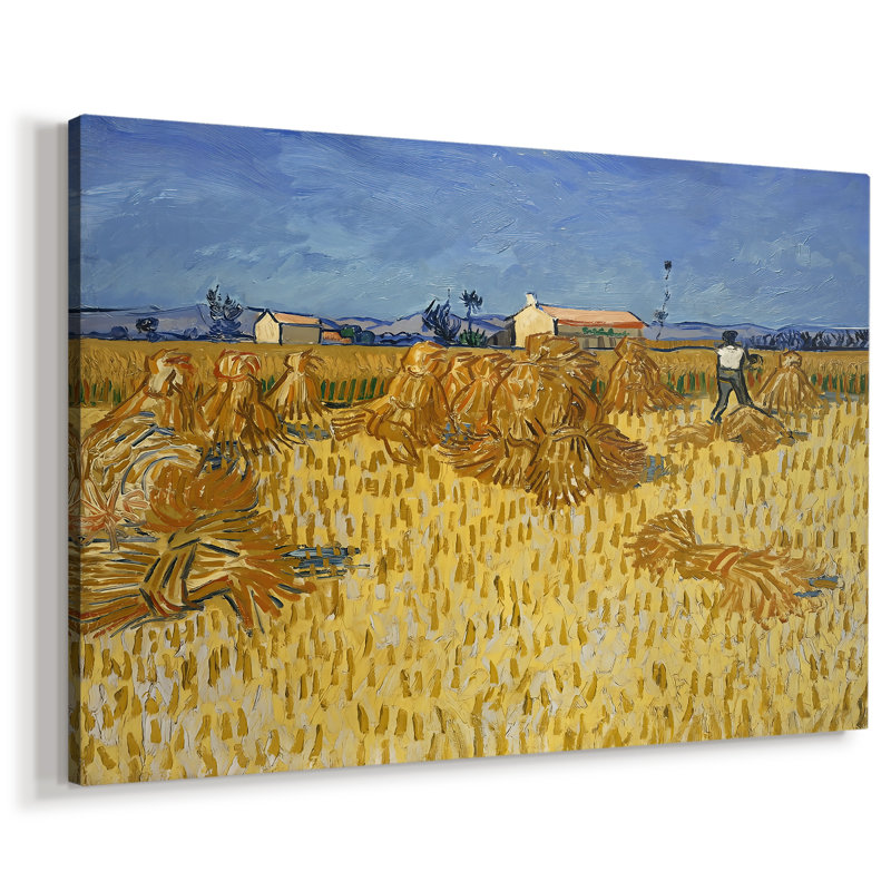 Wheat Field with Sheaves (Harvest in Provence)-Vincent van Gogh-Gallery Wrapped Canvas-1888, 40x60