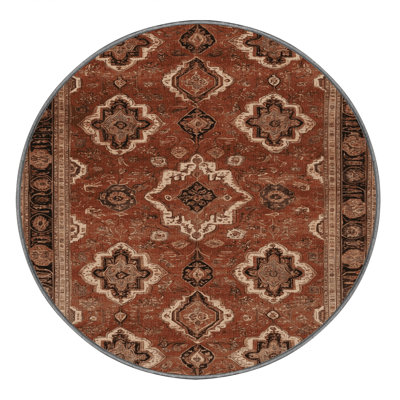 Machine Washable Persian Brown Area Rug