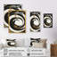 Noir, argent et or mélangeant des tourbillons VI - impression sur toile-1965259022-1965259019