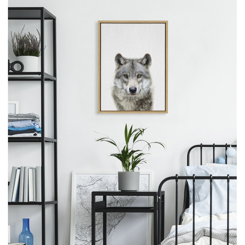 «Melita Sylvie Wolf», toile encadrée 3 couleurs par Simon Te de Tai Prints 18 x 24, Naturel