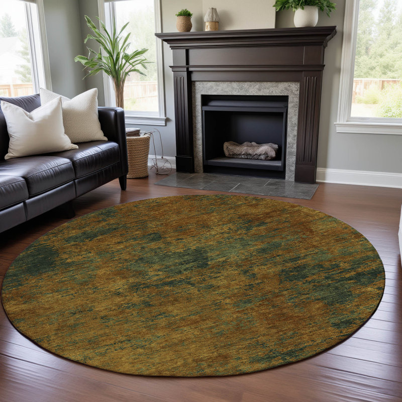 Premium Machine Washable Alexa AMF1093 Abstract Rug, Round 8'