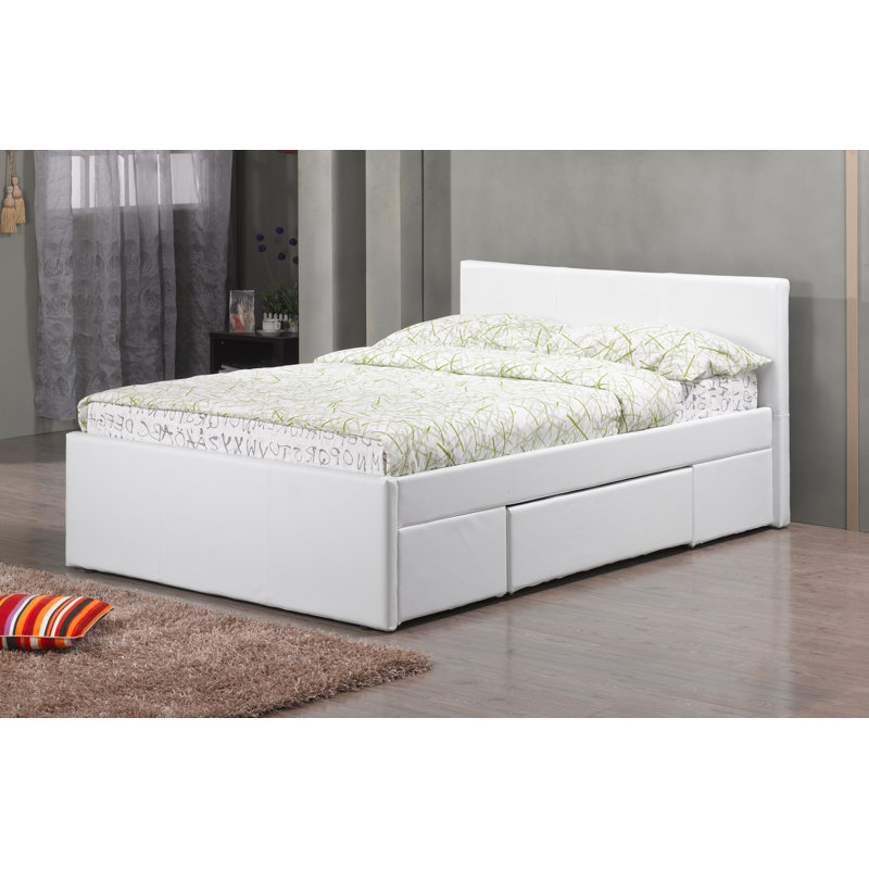 Florie Upholstered Ottoman Storage Bed, Brown, Double (4'6)