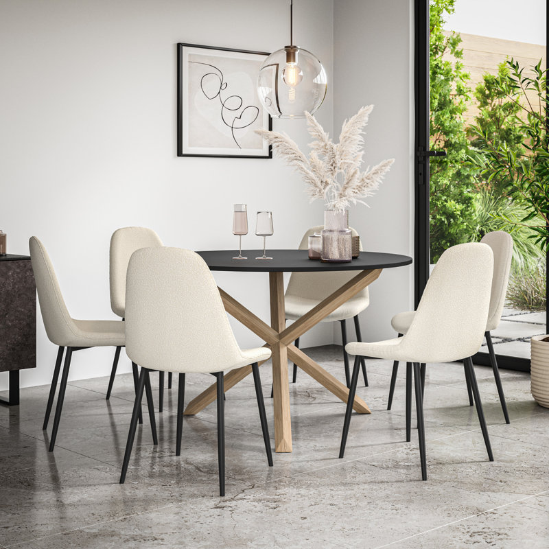 Weatogue 6 - Person Dining Set, Black/Oak