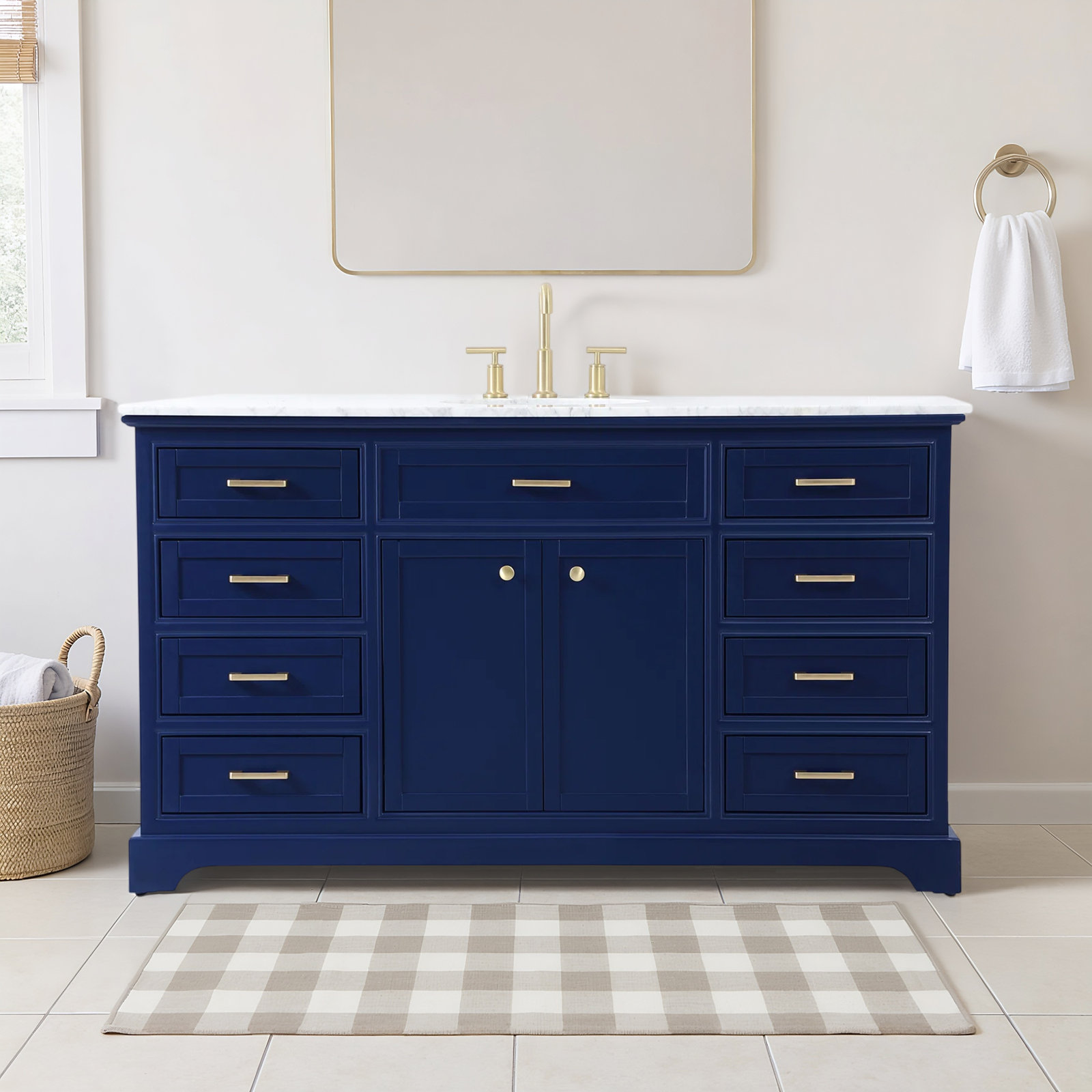 Hermes 60'' Single Bathroom Vanity, Blue