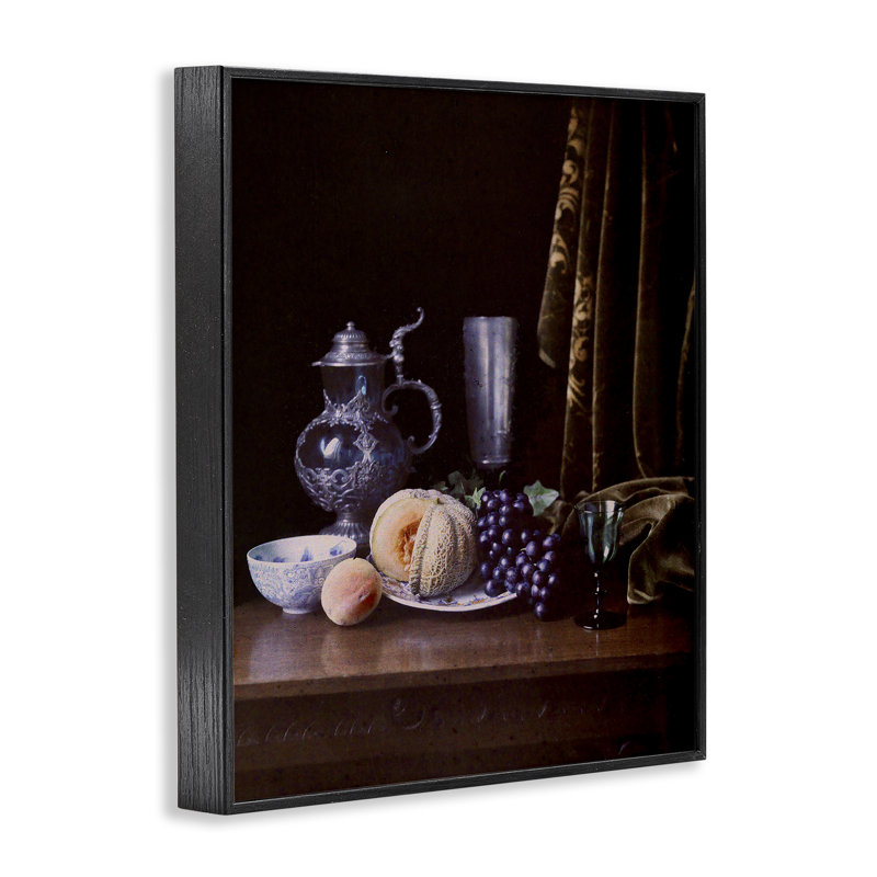 Art giclée nature morte Vanitas par World Art Group, Giclée encadrée noir minuit, H 14 po x l 11 po