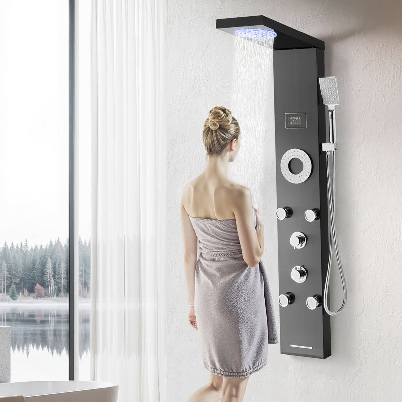 Système de tour de douche avec colonne de douche en acier inoxydable et jet de massage 6mode