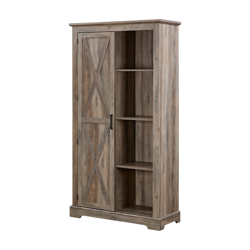 Grande armoire de rangement avec porte de grange et rangement en bois rustique de style campagnard avec garde-manger et porte de grange