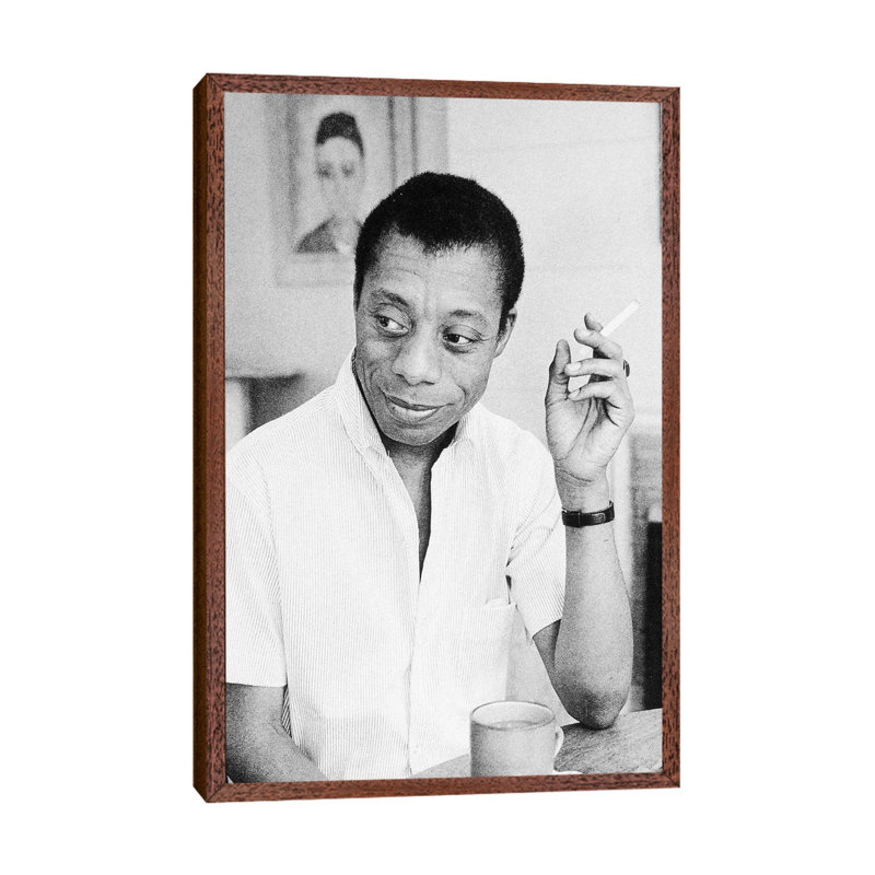 James Baldwin (1924-1987) - Print on Canvas, 66.04 cm H x 45.72 cm W, Classic Brown Wood Framed Canvas