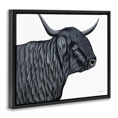 Filmore Black Bull Portrait Floating Frame, design by Ashley Justice