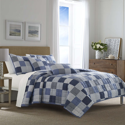 Ensemble de courtepointe réversible en coton Nautica Holly Grove
