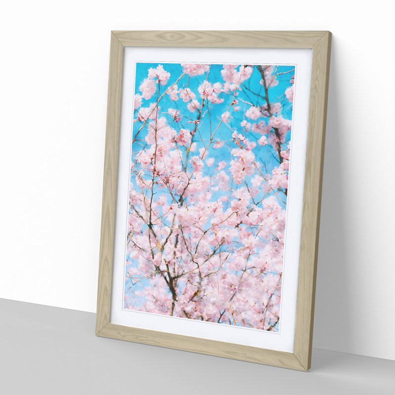Branches of a Cherry Blossom - Picture Frame Painting, 65cm H x 48cm W x 2cm D, Oak