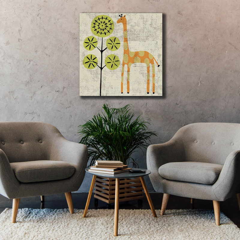 "Epa Graffiti" Ada's Giraffe "par Chariklia Zarris, art mural sur toile, 37 po x 37 po