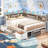 Full Corner Daybed Frame with 6 Drawers and Storage Bookcase Daybed with Charging Station and LED Lights-122632851-123467512