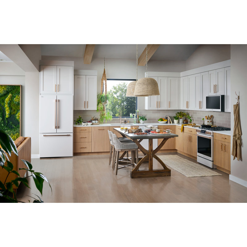 30" 6.3 cu. ft. Smart Slide-in Natural Gas Range with Convection Oven, Essence White